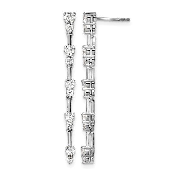 14k White Gold 1 carat Lab Grown Diamond VS/SI+ G+ Complete Dangle Post Earrings
