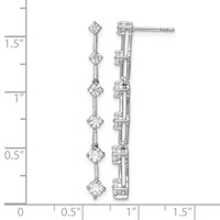 14K White Gold 1 Carat Lab Grown Diamond VS SI+ G+ Complete Six Stone Dangle Post Earrings view 4