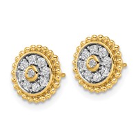 14K Yellow Gold 0.33 Carat Lab Grown Diamond VS SI+ G+ Circle Post Earrings view 2