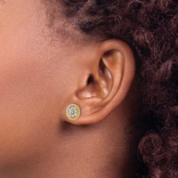 14K Yellow Gold 0.33 Carat Lab Grown Diamond VS SI+ G+ Circle Post Earrings view 3
