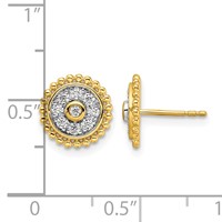 14K Yellow Gold 0.33 Carat Lab Grown Diamond VS SI+ G+ Circle Post Earrings view 4