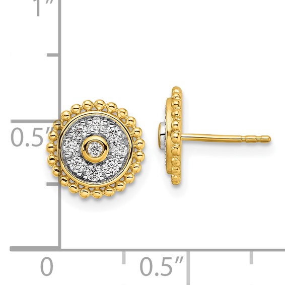 14k 1/3 carat Lab Grown Diamond VS/SI+ G+ Circle Post Earrings
