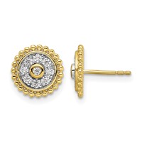 14K Yellow Gold 0.33 Carat Lab Grown Diamond VS SI+ G+ Circle Post Earrings view 1
