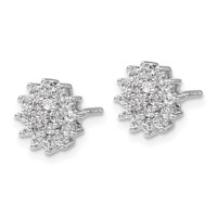 14K White Gold 0.50 Carat Lab Grown Diamond VS SI+ G+ Complete Cluster Post Earrings view 2