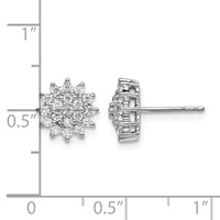 14K White Gold 0.50 Carat Lab Grown Diamond VS SI+ G+ Complete Cluster Post Earrings view 4
