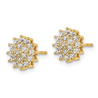 14K Yellow Gold 0.50 Carat Lab Grown Diamond VS SI+ G+ Complete Cluster Post Earrings view 2