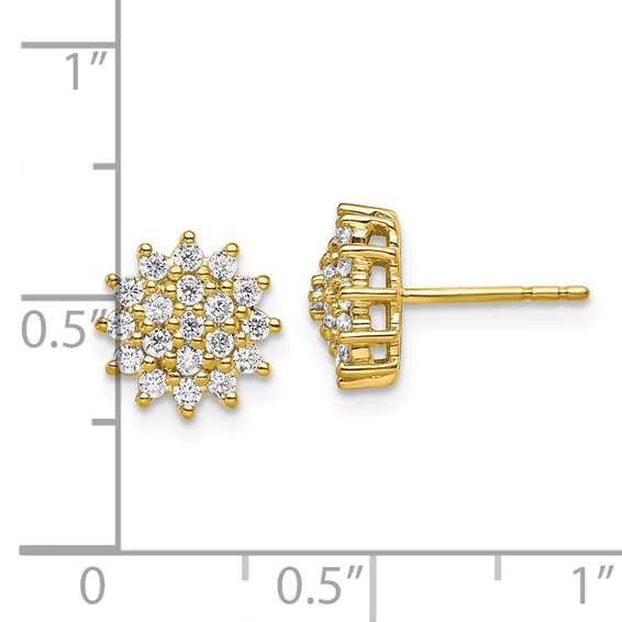 Diamond Cluster Post Earrings
