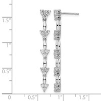 14K White Gold 1 Carat Lab Grown Diamond VS SI+ G+ Complete Marquise Dangle Cluster Post Earrings view 4