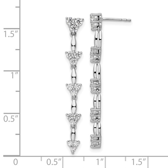14k White Gold 1 carat Lab Grown Diamond VS/SI+ G+ Complete Marquise Dangle Cluster Post Earrings