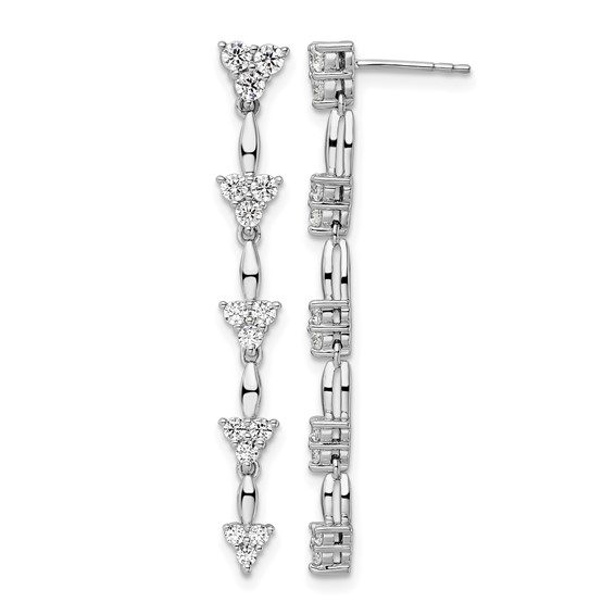 14k White Gold 1 carat Lab Grown Diamond VS/SI+ G+ Complete Marquise Dangle Cluster Post Earrings