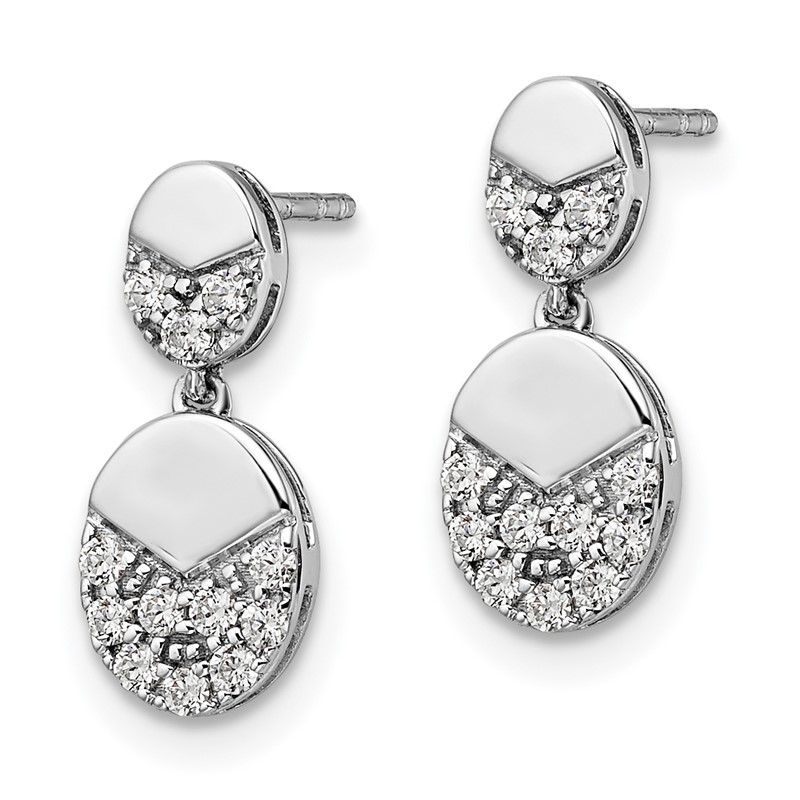 14k White Gold 1/4 carat Lab Grown Diamond VS/SI+ G+ Dangle Post Earrings