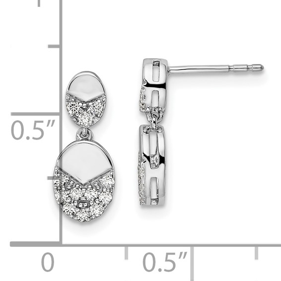 14k White Gold 1/4 carat Lab Grown Diamond VS/SI+ G+ Dangle Post Earrings