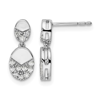 14k White Gold 1/4 carat Lab Grown Diamond VS/SI+ G+ Dangle Post Earrings