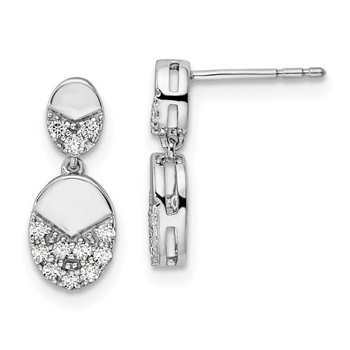 14k White Gold 1/4 carat Lab Grown Diamond VS/SI+ G+ Dangle Post Earrings