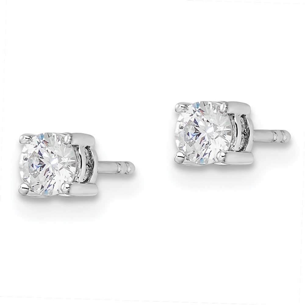 14k White Gold 1/2 carat Lab Grown Diamond VS/SI+ G+ Complete Stud Post Earrings (EM9202-050-WLG)