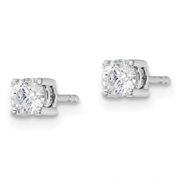 14K White Gold 0.50 Carat Lab Grown Diamond VS SI+ G+ Complete Stud Post Earrings view 2