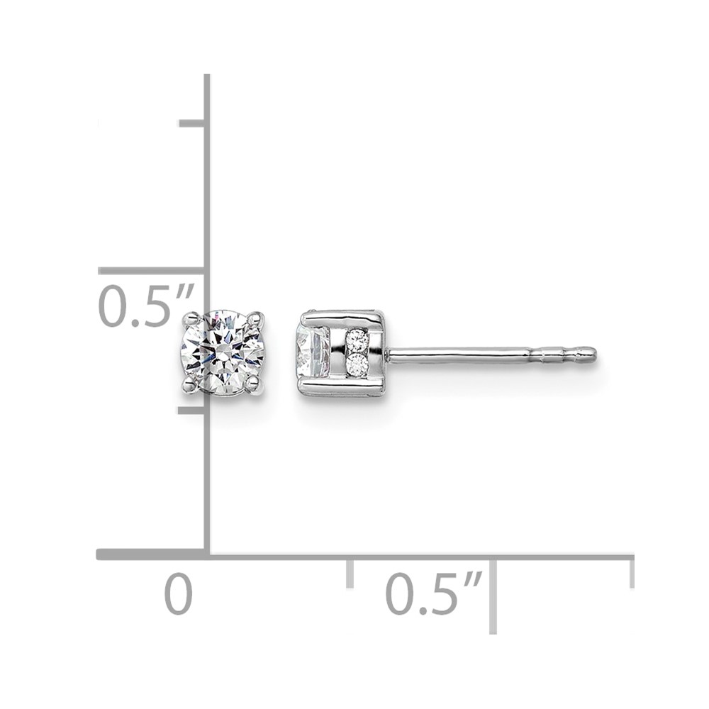 14k White Gold 1/2 carat Lab Grown Diamond VS/SI+ G+ Complete Stud Post Earrings (EM9202-050-WLG)