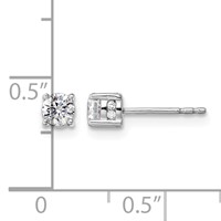 14K White Gold 0.50 Carat Lab Grown Diamond VS SI+ G+ Complete Stud Post Earrings view 4