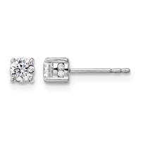 14K White Gold 0.50 Carat Lab Grown Diamond VS SI+ G+ Complete Stud Post Earrings view 1