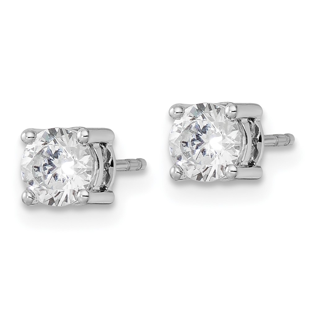 14k White Gold 1 carat Lab Grown Diamond VS/SI+ G+ Complete Stud Post Earrings (EM9202-100-WLG)