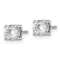 14K White Gold 1 Carat Lab Grown Diamond VS SI+ G+ Complete Stud Post Earrings view 2