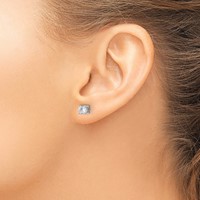 14K White Gold 1 Carat Lab Grown Diamond VS SI+ G+ Complete Stud Post Earrings view 3