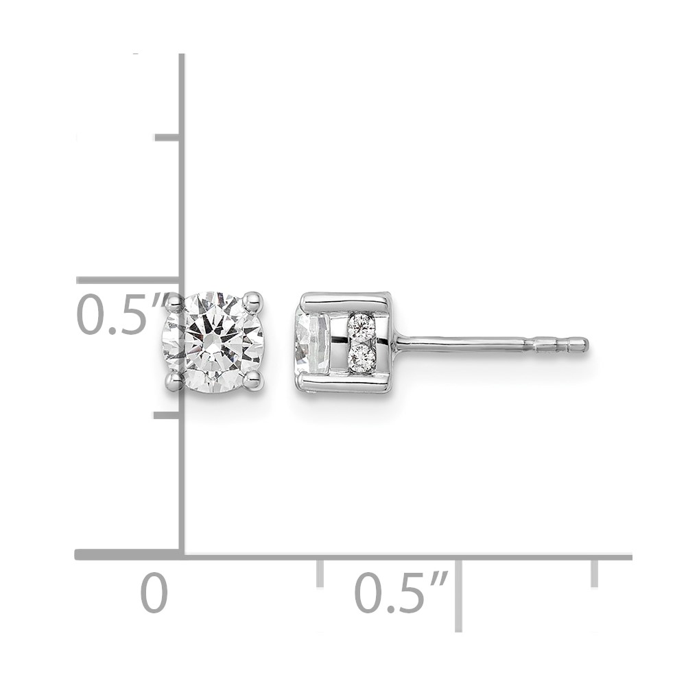 14k White Gold 1 carat Lab Grown Diamond VS/SI+ G+ Complete Stud Post Earrings (EM9202-100-WLG)