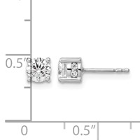 14K White Gold 1 Carat Lab Grown Diamond VS SI+ G+ Complete Stud Post Earrings view 4