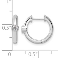 True Origin 14K White Gold 0.12 Carat Lab Grown Diamond VS+ F+ Hinged Hoop Complete Earrings view 4