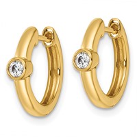 True Origin 14K Yellow Gold 0.12 Carat Lab Grown Diamond VS+ F+ Hinged Hoop Complete Earrings view 2