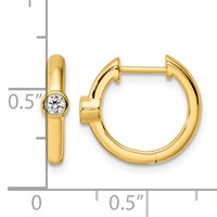 True Origin 14K Yellow Gold 0.12 Carat Lab Grown Diamond VS+ F+ Hinged Hoop Complete Earrings view 4