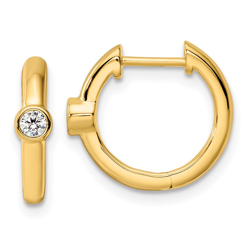 True Origin 14k 1/8 carat Lab Grown Diamond VS DEF Hinged Hoop Earrings