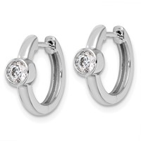 True Origin 14K White Gold 0.33 Carat Lab Grown Diamond VS+ F+ Hinged Hoop Complete Earrings view 2
