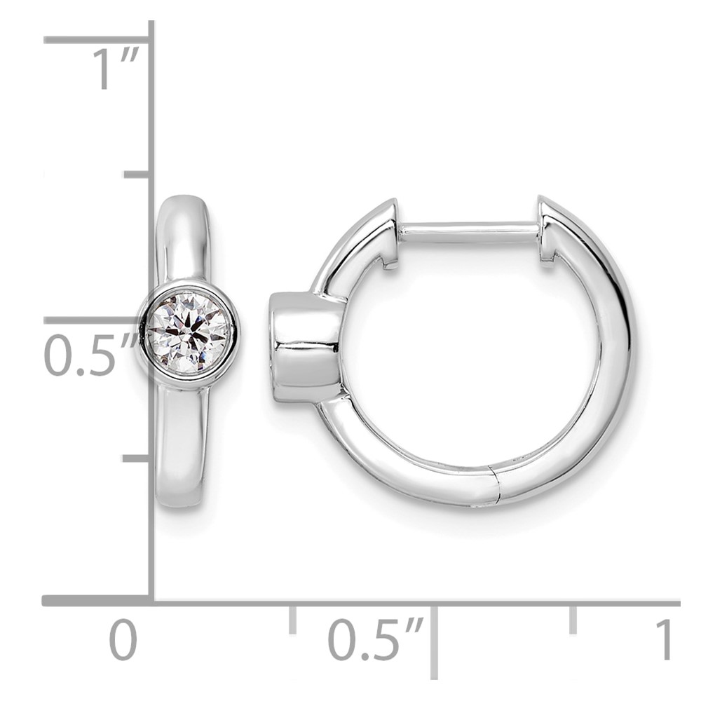 True Origin 14k White Gold 1/3 carat Lab Grown Diamond VS DEF Hinged Hoop Earrings (EM9373-032-WLD)