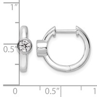 True Origin 14K White Gold 0.33 Carat Lab Grown Diamond VS+ F+ Hinged Hoop Complete Earrings view 4
