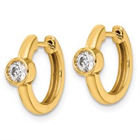 True Origin 14K Yellow Gold 0.33 Carat Lab Grown Diamond VS+ F+ Hinged Hoop Complete Earrings view 2