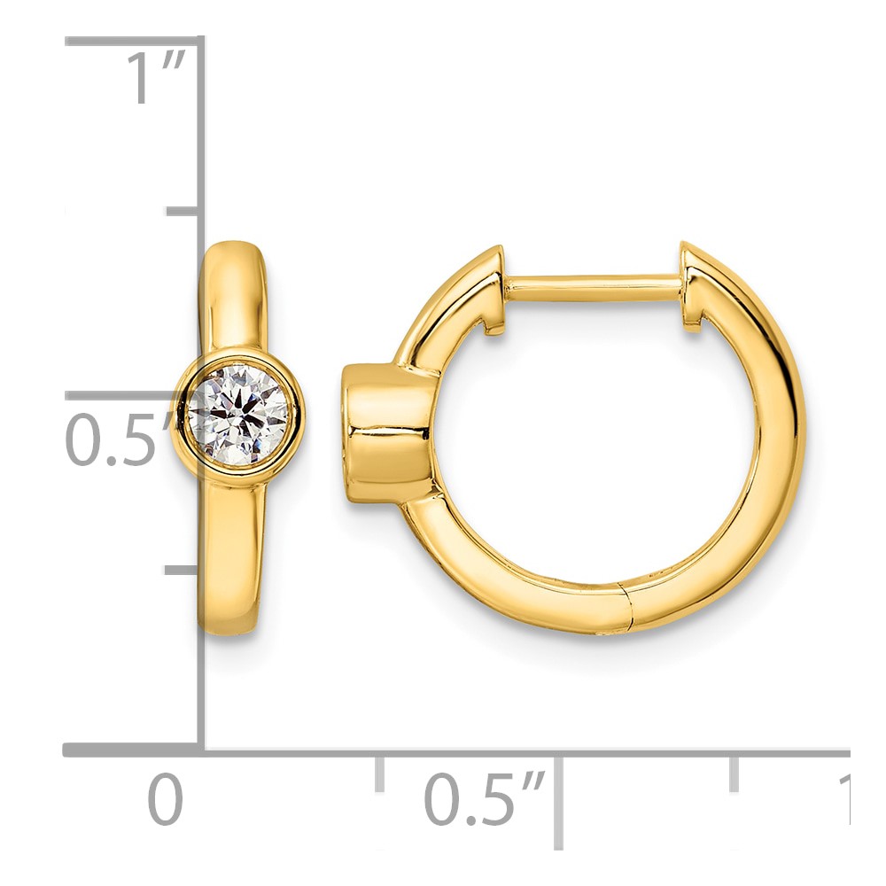 True Origin 14k 1/3 carat Lab Grown Diamond VS DEF Hinged Hoop Earrings (EM9373-032-YLD)