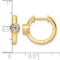 True Origin 14K Yellow Gold 0.33 Carat Lab Grown Diamond VS+ F+ Hinged Hoop Complete Earrings view 4