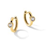 True Origin 14K White Gold 0.12 Carat Lab Grown Diamond VS+ F+ Hinged Hoop Complete Earrings view 5