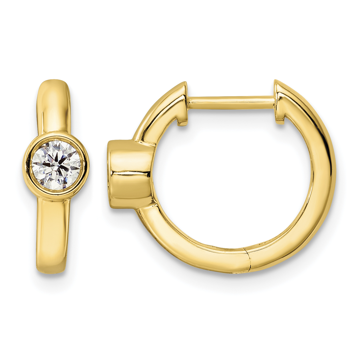 True Origin 14k 1/3 carat Lab Grown Diamond VS DEF Hinged Hoop Earrings (EM9373-032-YLD)