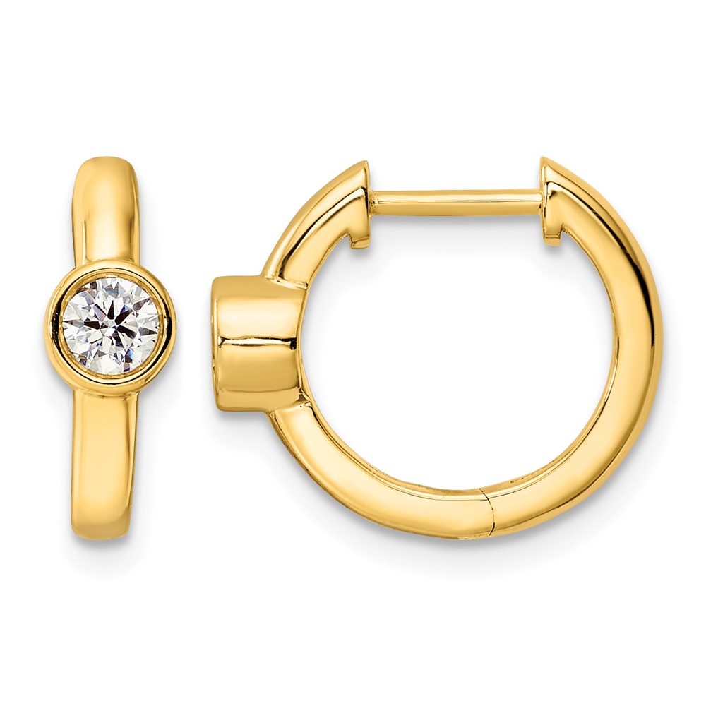 True Origin 14k 1/3 carat Lab Grown Diamond VS DEF Hinged Hoop Earrings (EM9373-032-YLD)