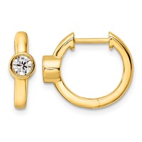 True Origin 14K Yellow Gold 0.33 Carat Lab Grown Diamond VS+ F+ Hinged Hoop Complete Earrings view 1