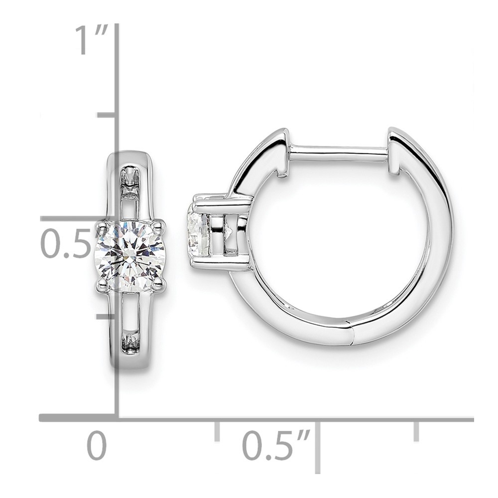 True Origin 14k White Gold 5/8 carat Lab Grown Diamond VS DEF Hinged Hoop Earrings (EM9374-060-WLD)