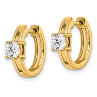 True Origin 14K Yellow Gold 0.62 Carat Lab Grown Diamond VS+ F+ Hinged Hoop Complete Earrings view 2