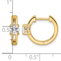 True Origin 14K Yellow Gold 0.62 Carat Lab Grown Diamond VS+ F+ Hinged Hoop Complete Earrings view 4
