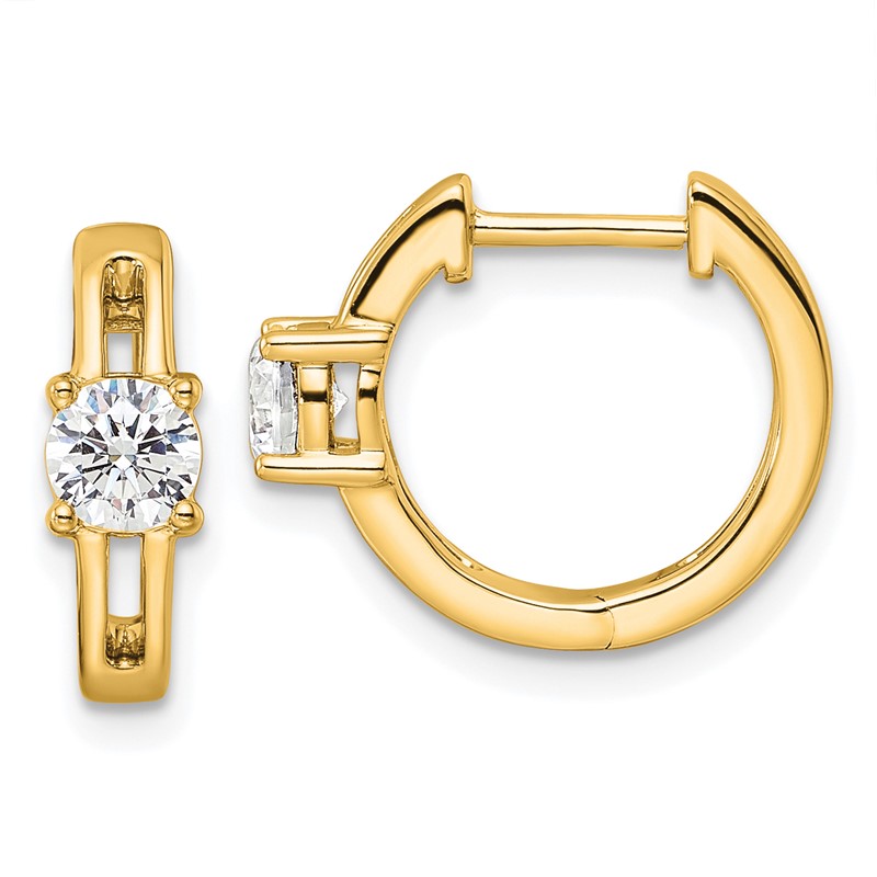True Origin 14k 5/8 carat Lab Grown Diamond VS DEF Hinged Hoop Earrings