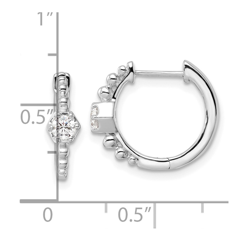 True Origin 14k White Gold 5/8 carat Lab Grown Diamond VS DEF Hinged Hoop Earrings (EM9375-028-WLD)