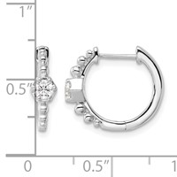 True Origin 14K White Gold 0.62 Carat Lab Grown Diamond VS+ F+ Hinged Hoop Complete Earrings view 4