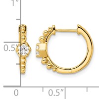 True Origin 14K Yellow Gold 0.62 Carat Lab Grown Diamond VS+ F+ Hinged Hoop Complete Earrings view 4