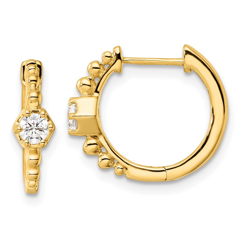 True Origin 14k 5/8 carat Lab Grown Diamond VS DEF Hinged Hoop Earrings